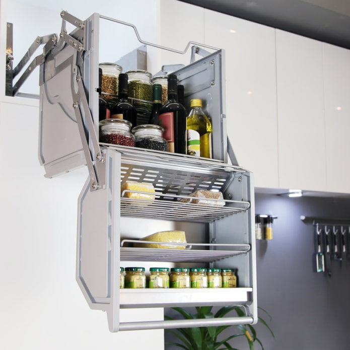 folding storage system in the kitchen