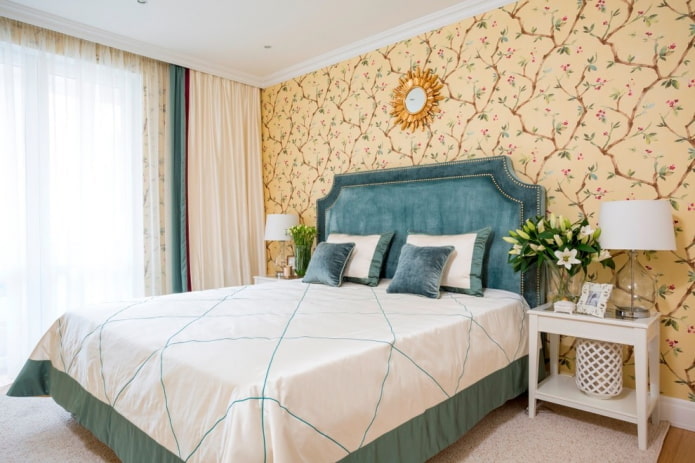 bedroom design in the interior of the apartment of 100 square meters