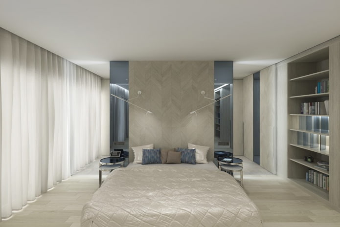 bedroom design in interior of the apartment of 100 square meters