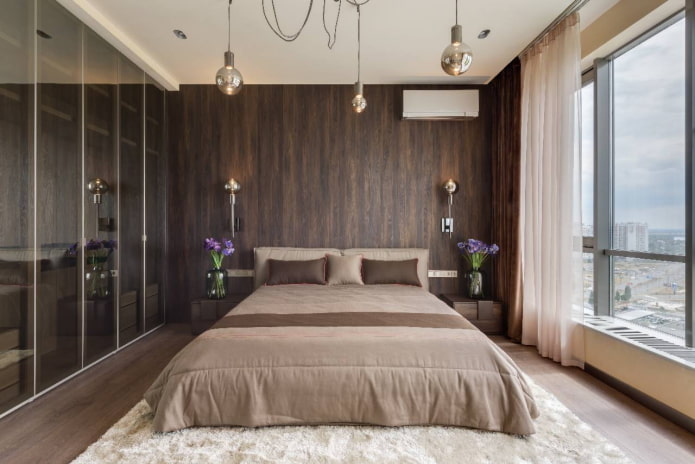 bedroom design in the interior of an apartment of 100 square meters