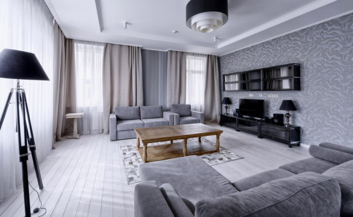 interior of a two-room apartment of 100 square meters