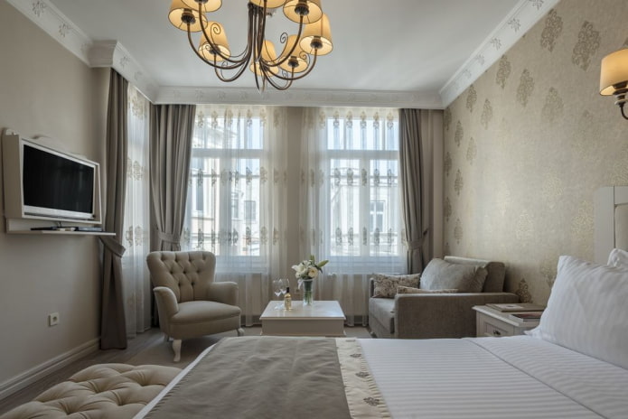interior of a two-room apartment of 100 square meters
