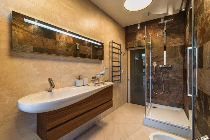 bathroom design in the interior of an apartment of 100 square meters