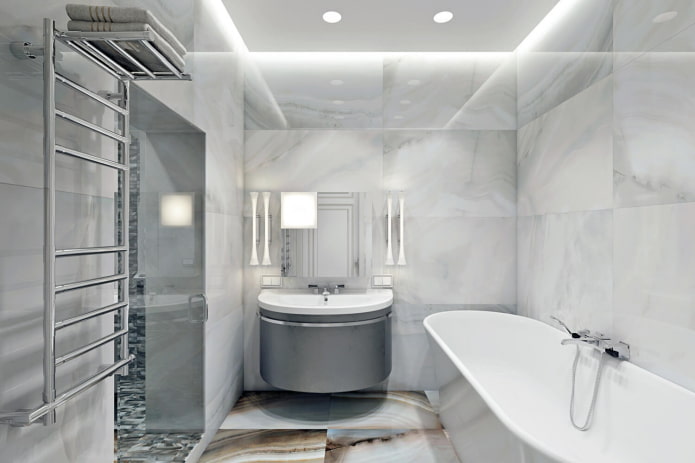 bathroom design in the interior of an apartment of 100 square meters