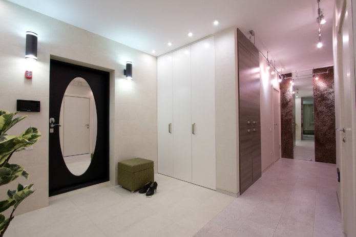 hallway design in the interior of an apartment of 100 square meters