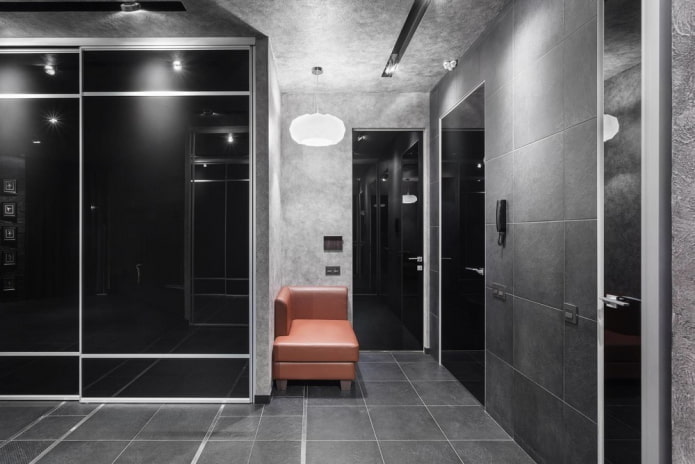 hallway design in the interior of an apartment of 100 square meters