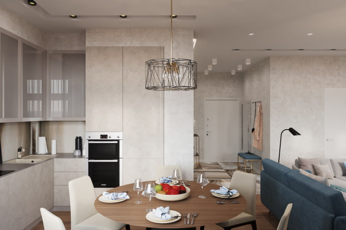 interior of a two-room apartment of 100 square meters