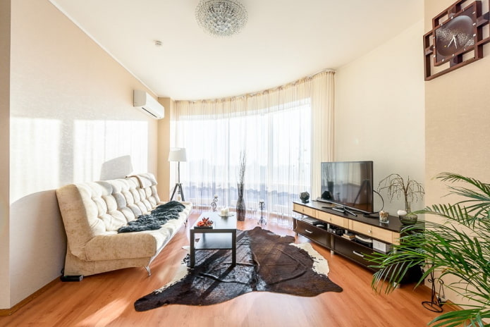 interior design of an apartment of 100 square meters