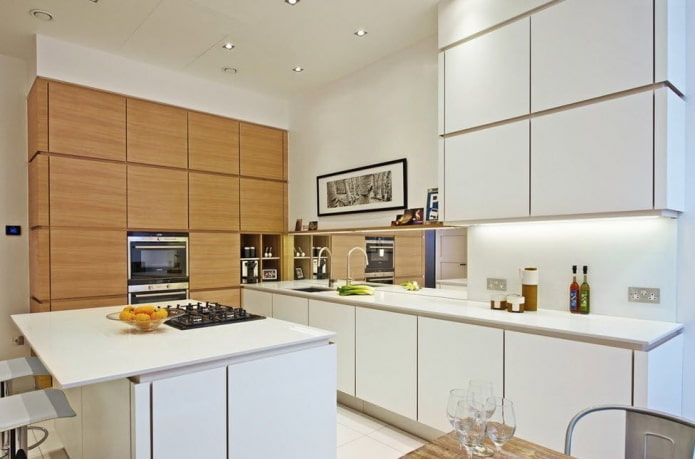 kitchen design in the interior of an apartment of 100 square meters