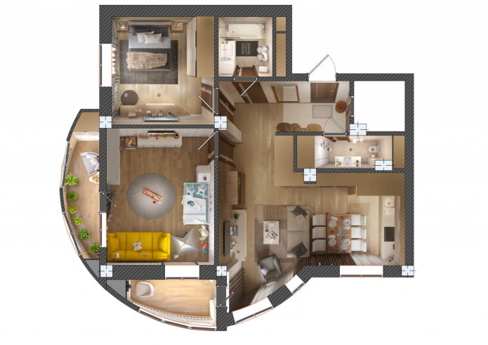 apartment layout 100 square meters