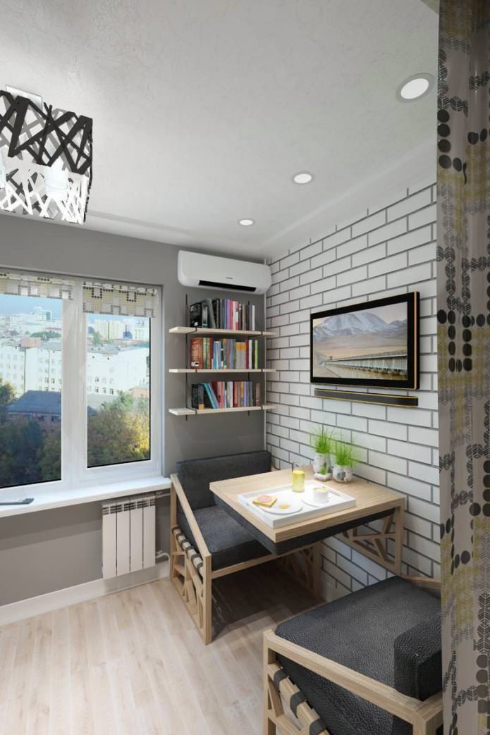 photo of the interior of the apartment of 14 sq. m.