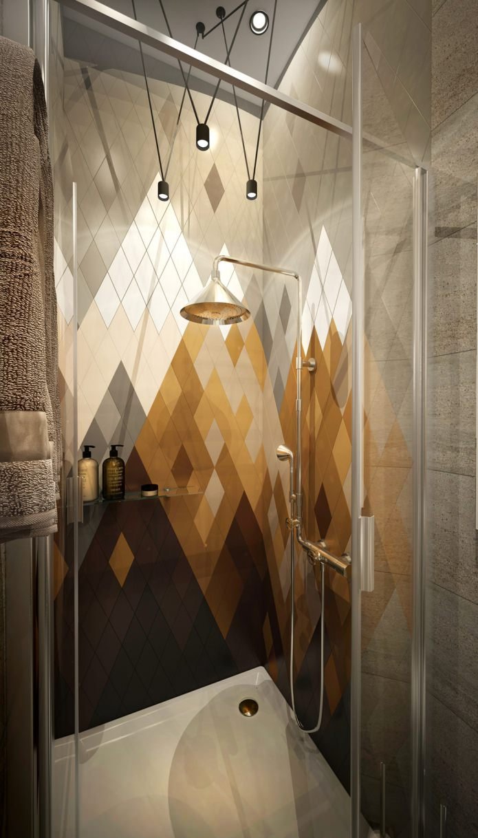 bathroom in the design of a small apartment of 15 sq. m.