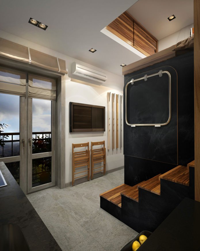 design of a small apartment of 15 sq. m.