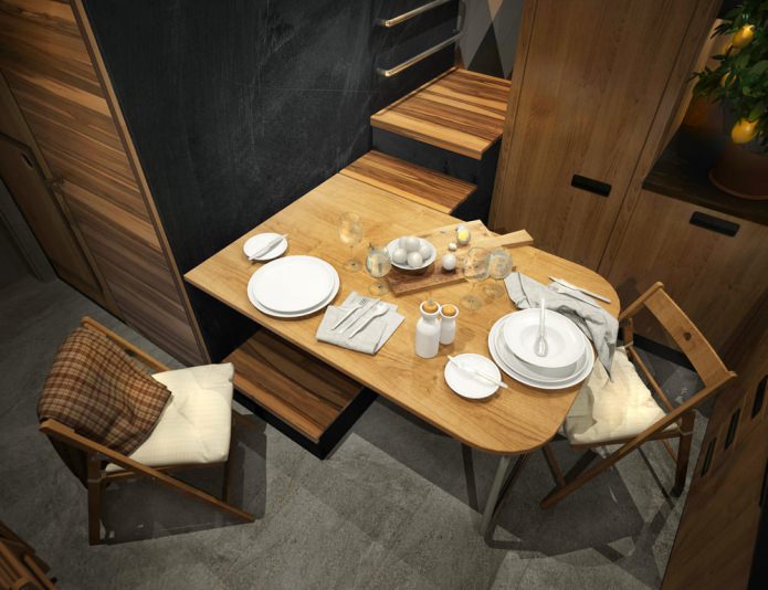 dining area in an apartment of 15 sq. m.