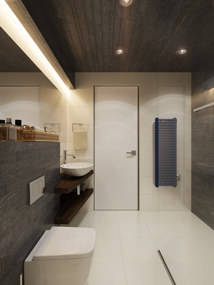 design of a bathroom in a studio apartment
