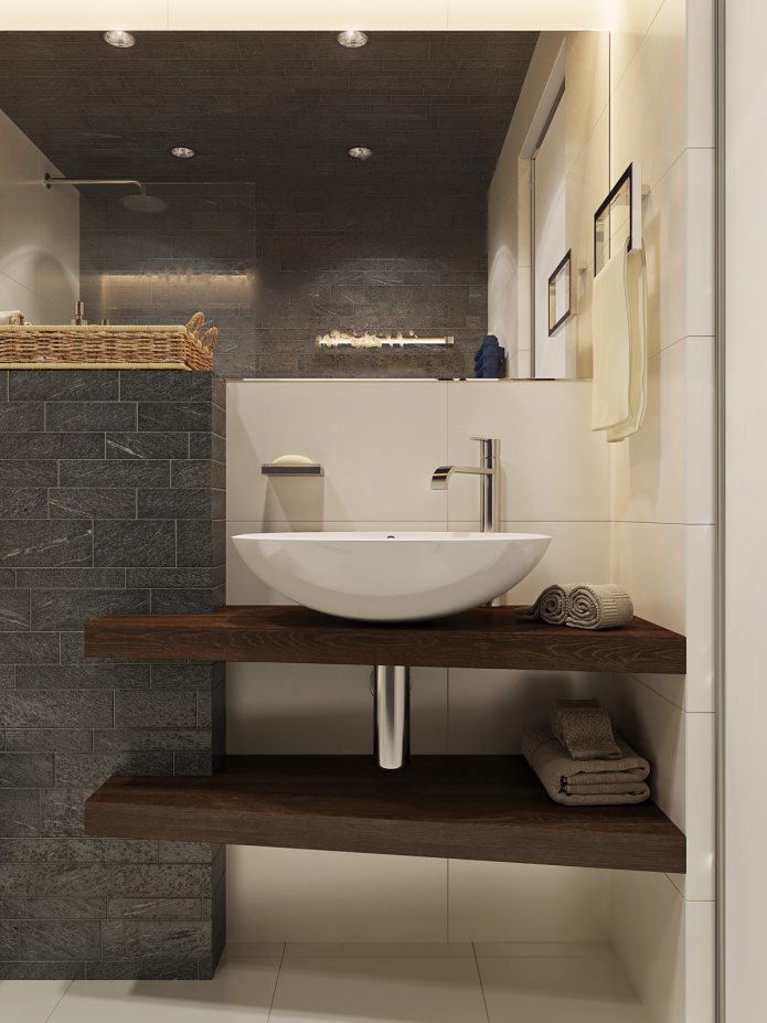 design of a bathroom in a studio apartment