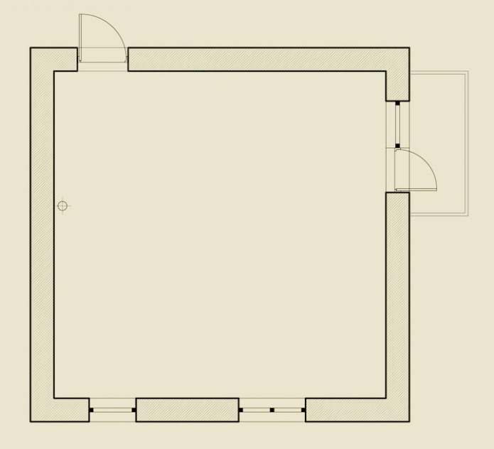 Layout of an apartment of 31 sq. m.