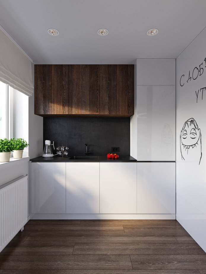 kitchen in the design of a 31 sq. m. apartment