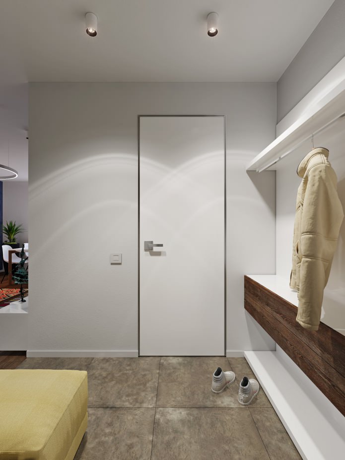 hallway in the design of a studio of 31 sq. m.
