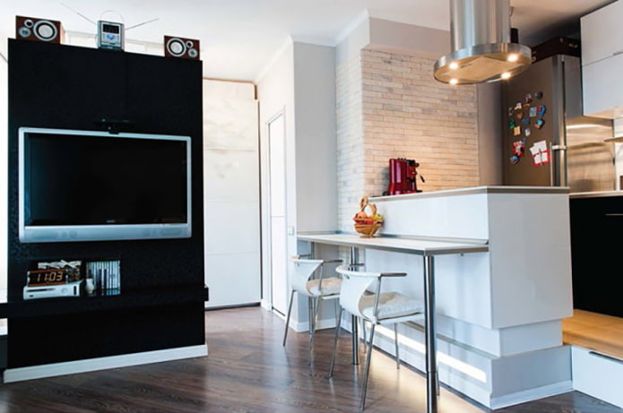 Kitchen and TV area