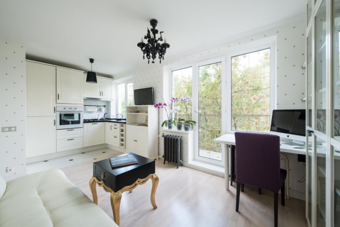 design of a 35 square meter European-style two-room apartment