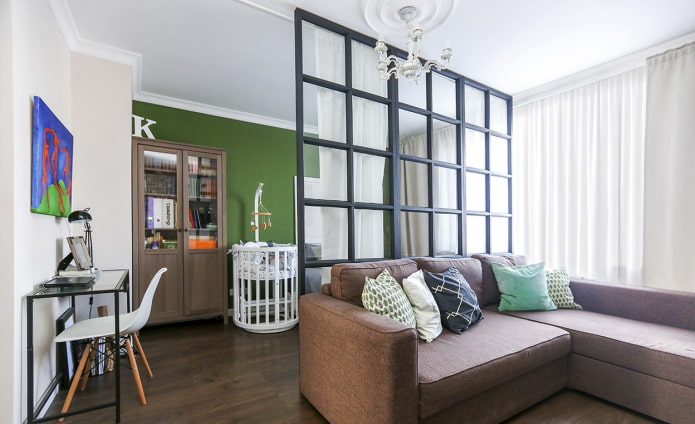 children's room design in the interior of an apartment of 35 square meters