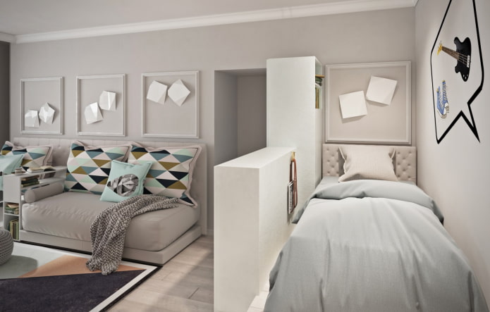 children's room design in the interior of an apartment of 35 square meters