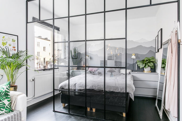 zoning in the interior of an apartment of 35 squares