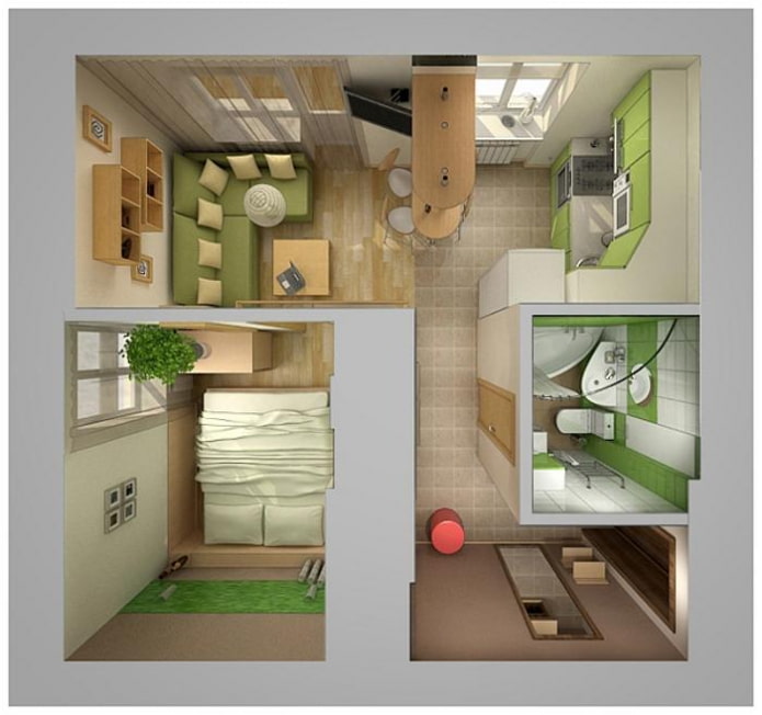 Layout of an apartment of 35 sq. m.