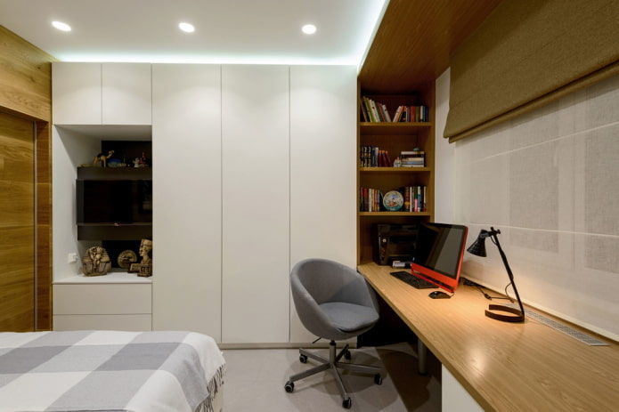 workplace design in an apartment of 36 square meters
