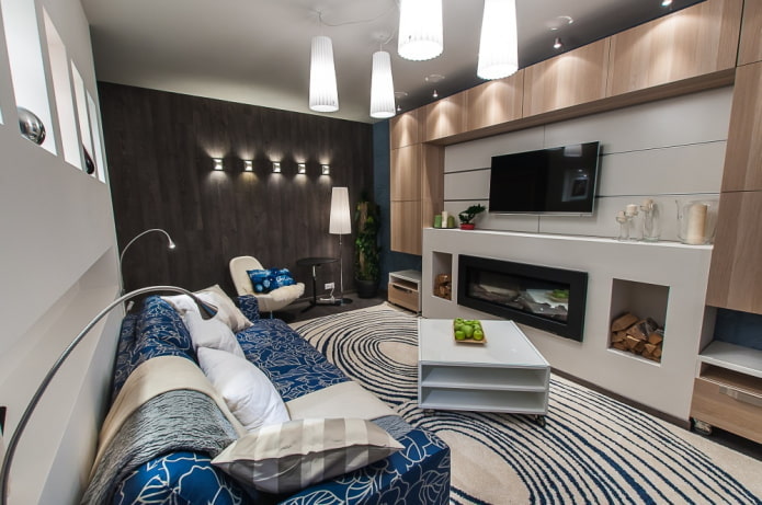 living room interior in an apartment of 36 square meters