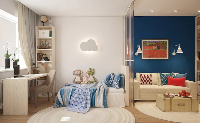 children's room interior in an apartment of 36 square meters