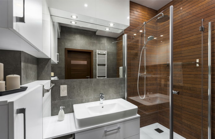 interior of the bathroom in the apartment of 36 square meters
