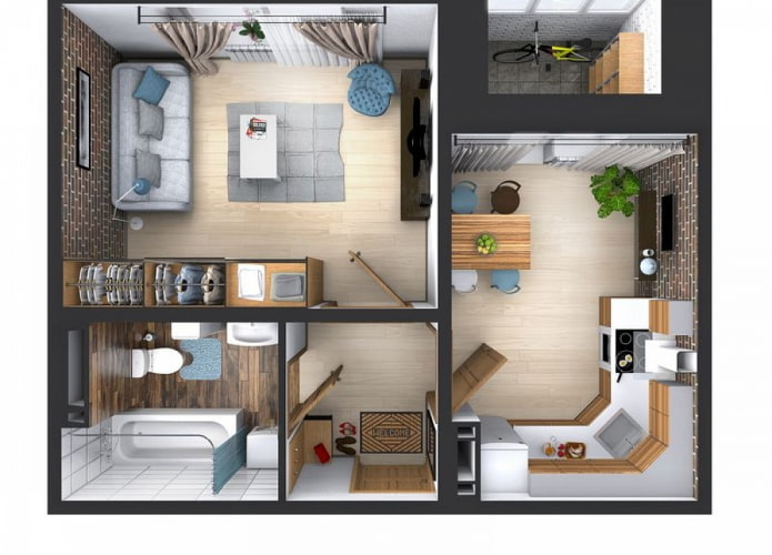 36 square meter apartment layout