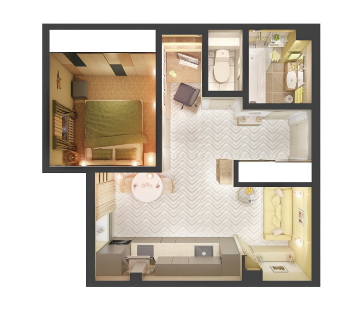 Euro-style apartment 37 sq