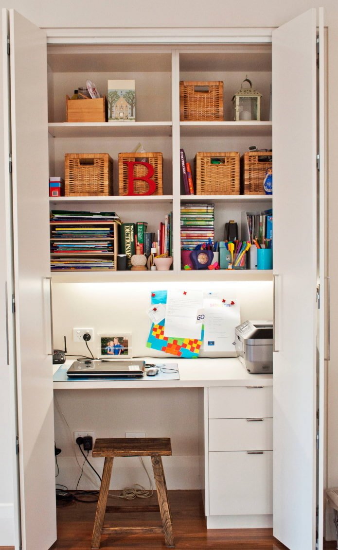 Workplace in a closet