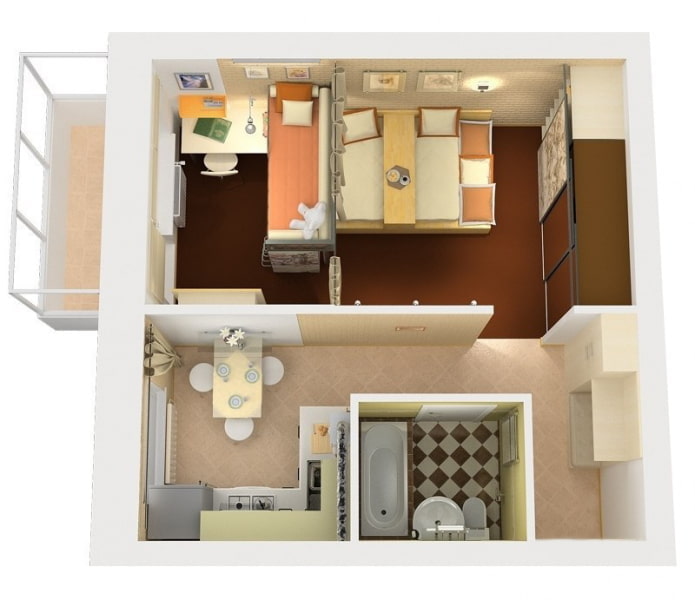 Two-room apartment 38 sq m