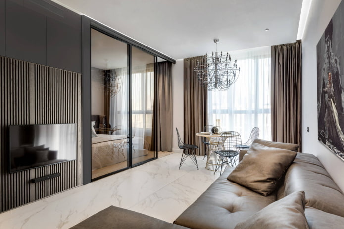 One-room apartment in a modern style