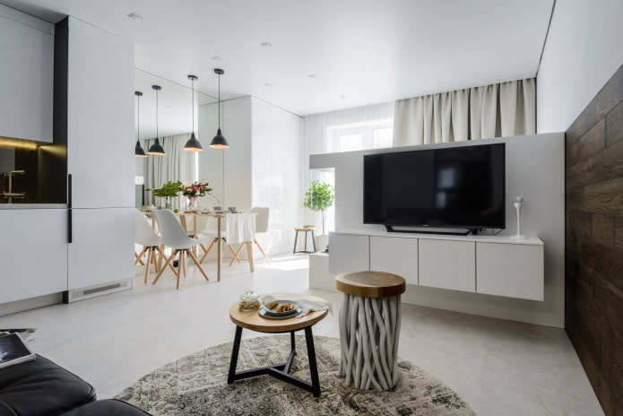 Partition with a cabinet