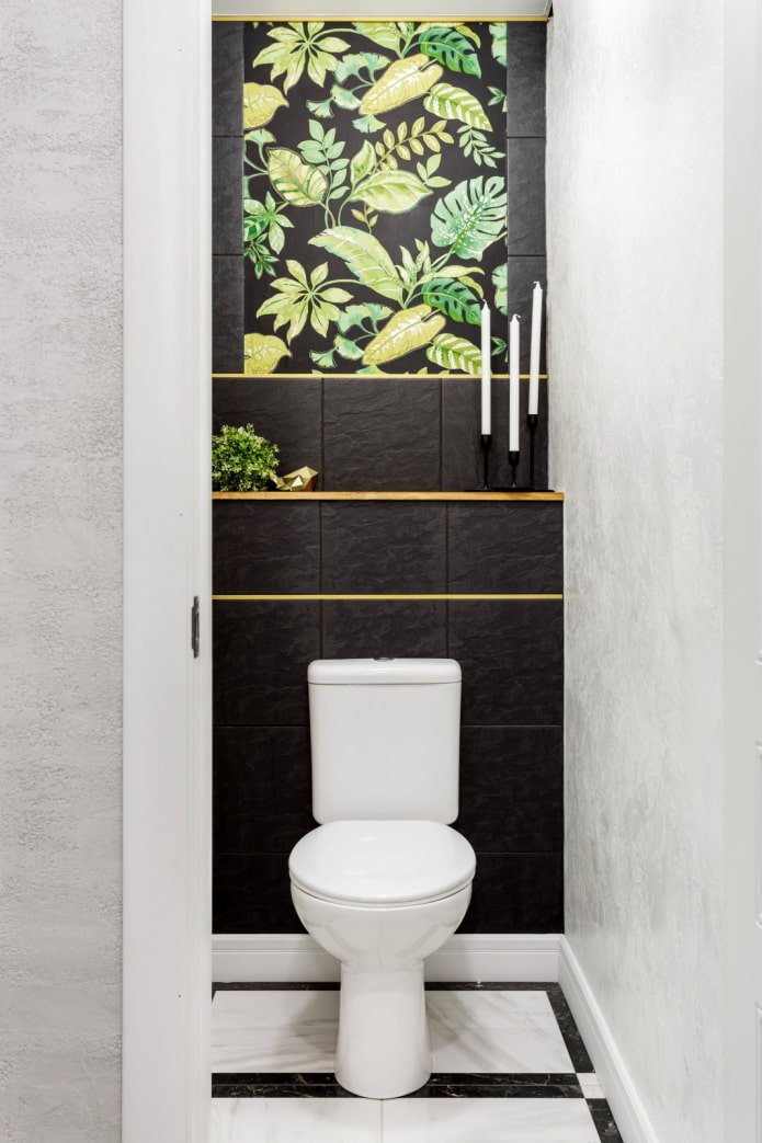 Black wall in the toilet