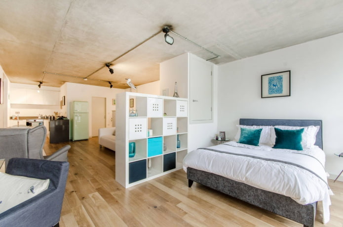 Loft studio with bright details