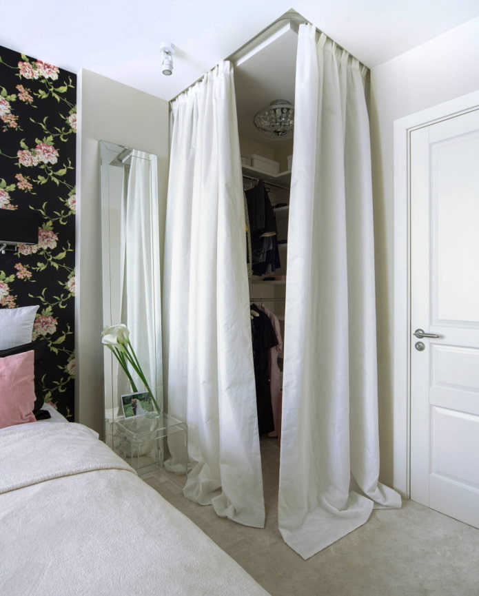 Mini-dressing room behind curtains