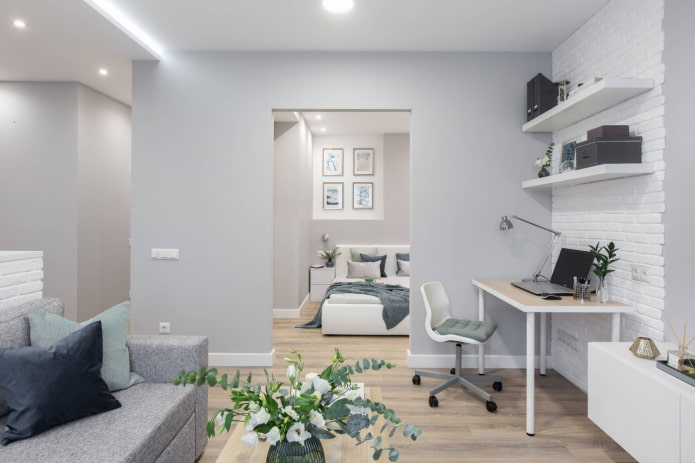 Euro-style apartment with brick tiles