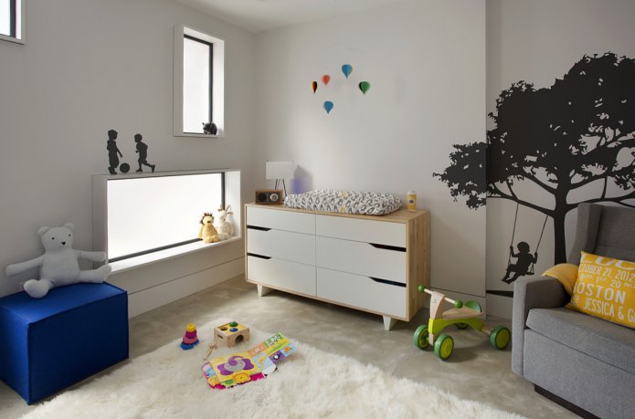 white walls and floor
