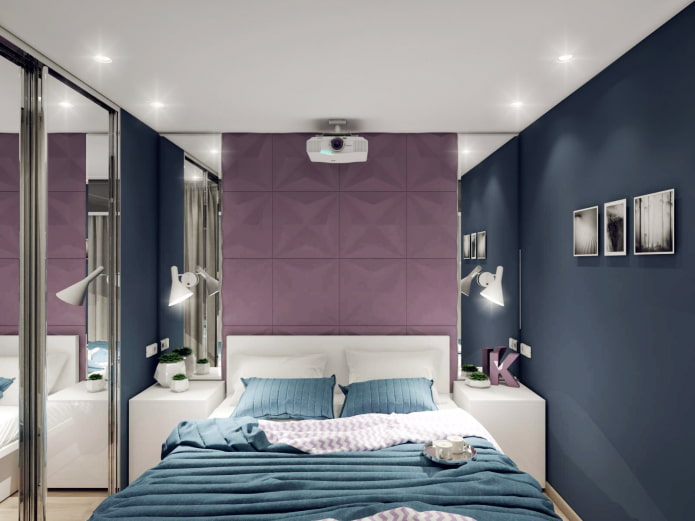 Bedroom with mirrors