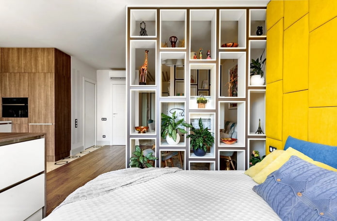 Bedroom and shelving