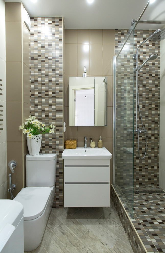 bathroom design in the interior of an apartment of 45 square meters