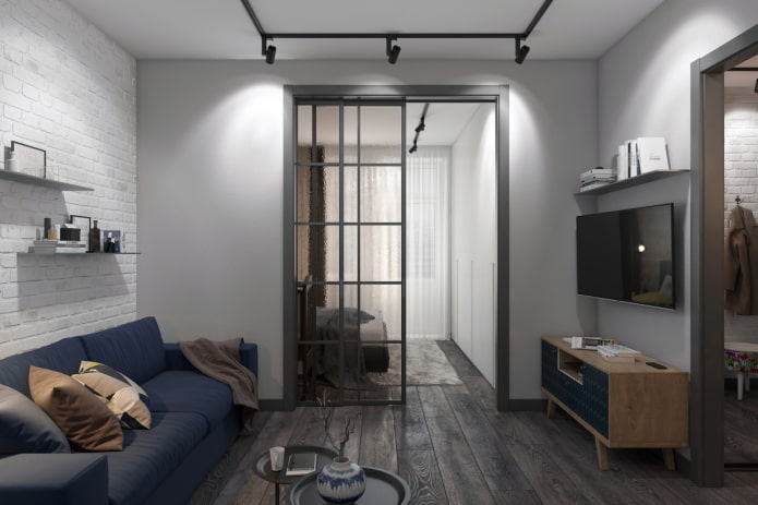 interior of a two-room apartment of 10 square meters