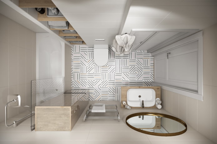bathroom design in the interior of an apartment of 45 square meters