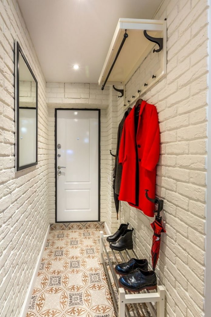 hallway design in the interior of an apartment of 45 square meters